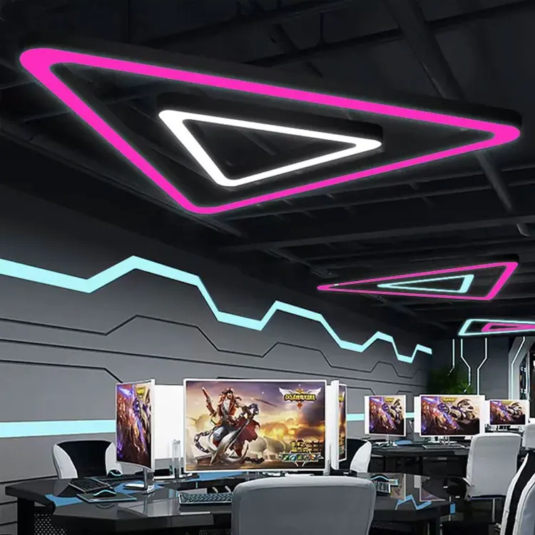 Customized Led Hanging Linear Light Office Mall Billiard Room Tube Led Linear Light Aluminum Pendant Linear Lights