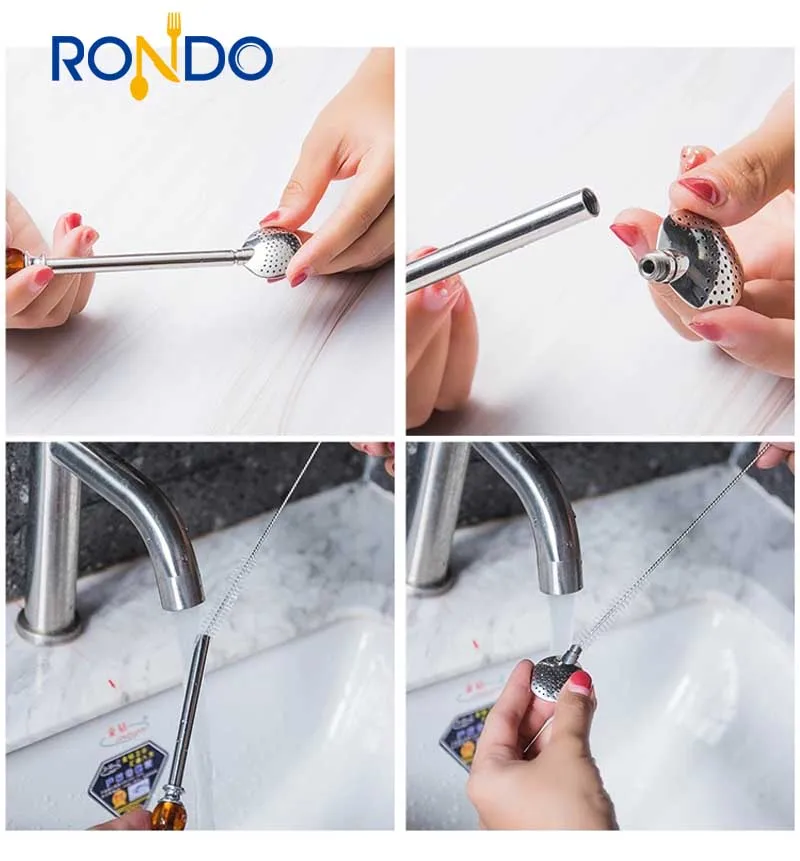 New Style funny Yerba long Mate Stainless Steel Drinking Straws With Filter Spoon and gift box