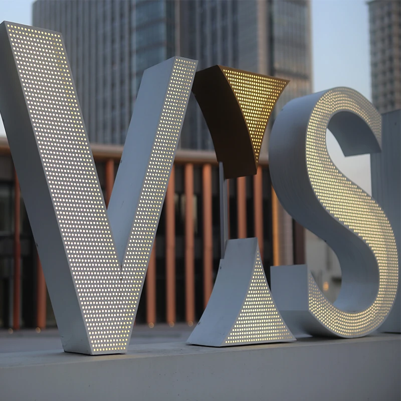 Competitive Price large-scale landscape letters metal painted floor-standing letters Illuminated floor-standing letters