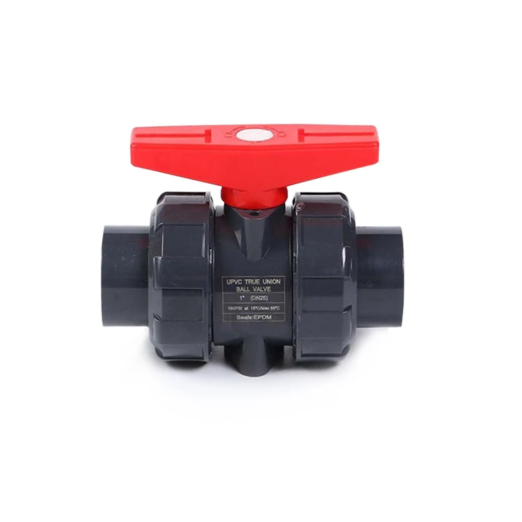 Cheap in stock 2/2 ways normal closed internal thread floating pvc ball valve