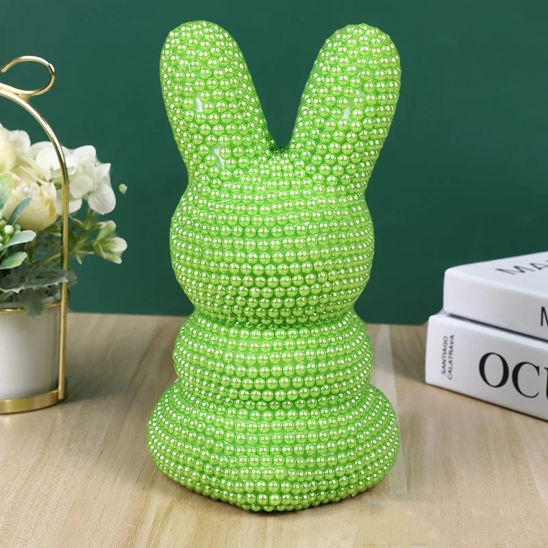 2024 New Style Valentine Gift Sweet 22cm Glitter Simulation Bear Rabbit Rose Crystal Diamond Pearl Bear