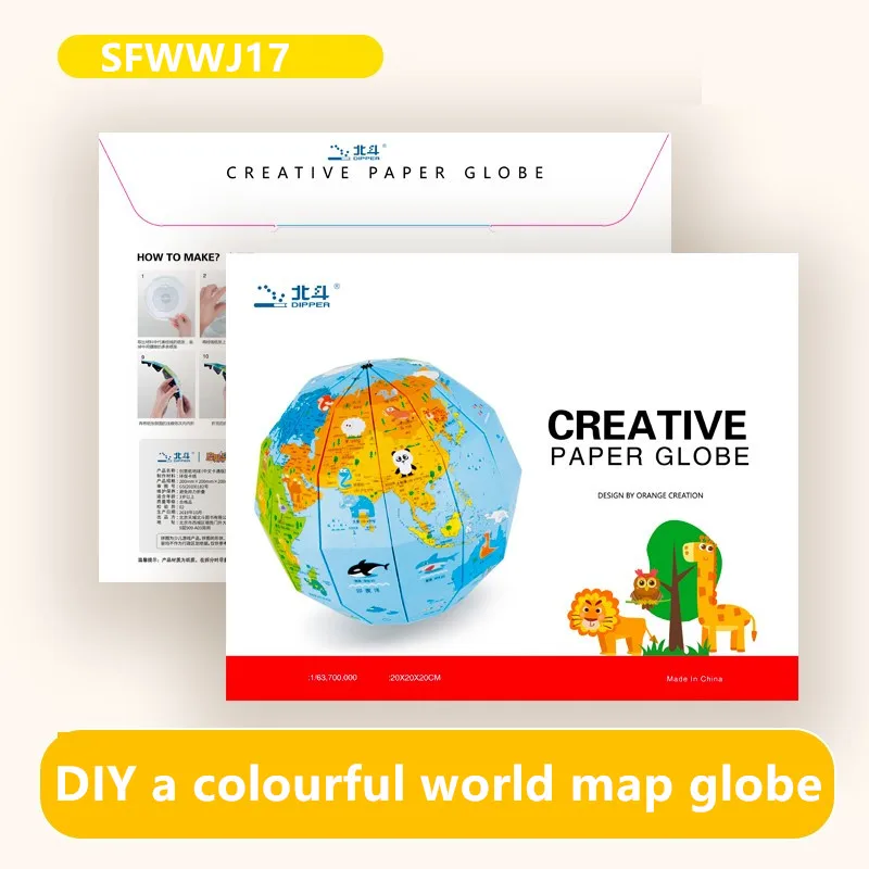 Globe 3D Puzzle Globe DIY Assemble Vertical World Globe 3D Scratch Travel Map Funny Toy for children Dropshipping