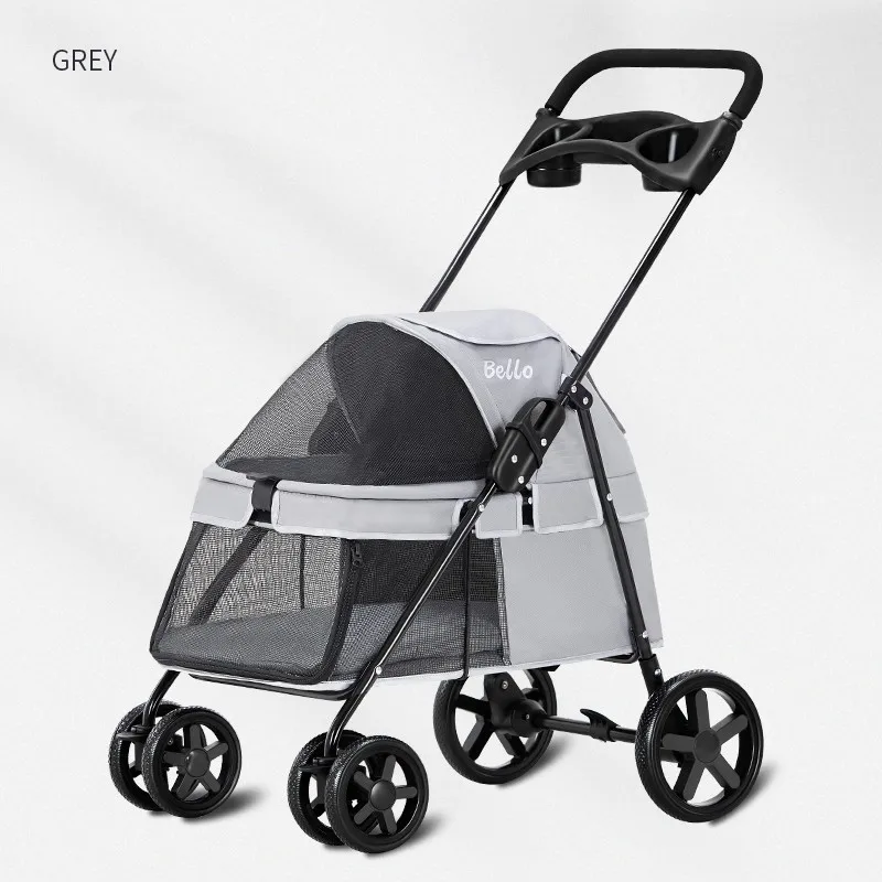 Wholesale 4 Wheels Pet Stroller Portable Folding Travel Dog Trolley Carrier Carriage Pet Stroller For Dogs And Cats
