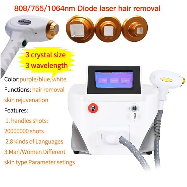 Promotion price 3 wavelengths diodelazer ice fast hair removal machine professional lasersings diode hair removal  for salon