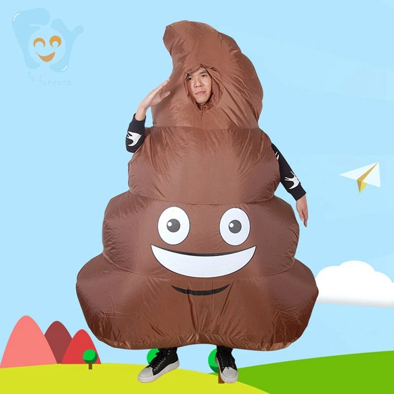Unisex Adults Funny Halloween Pary Holiday Walking Mascot Inflatable Poop Costume
