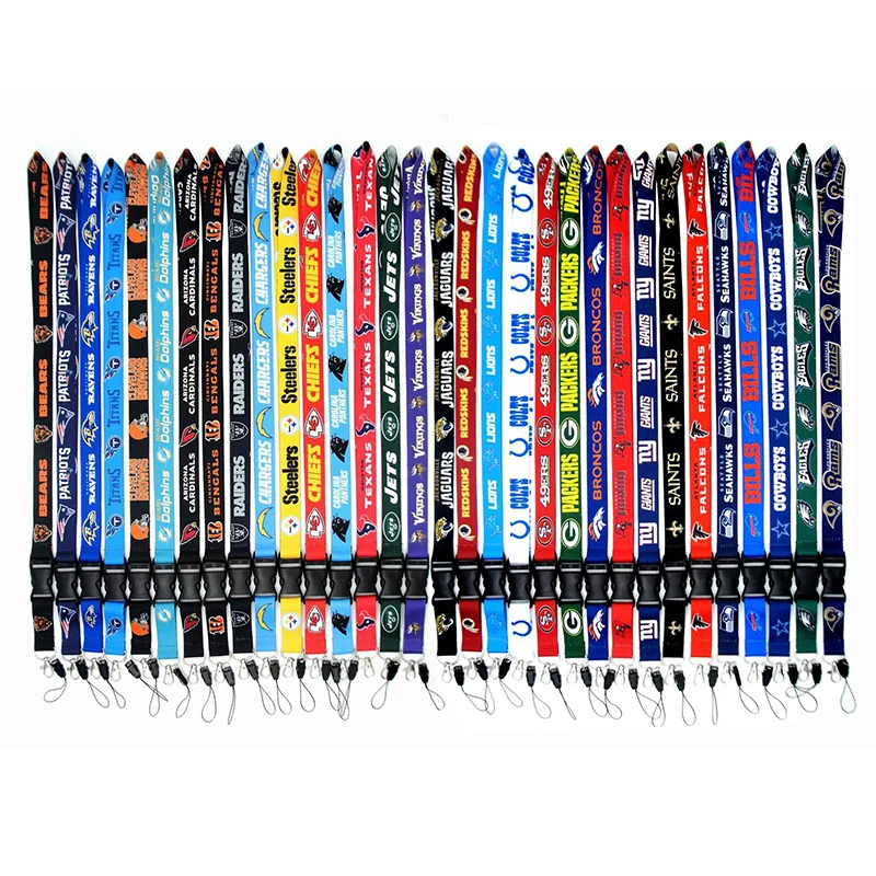 Wholesale NFL American Football Team Lanyards Chest Card Phone Neck Sling Strap Lengthen Buckle NFL Lanyard