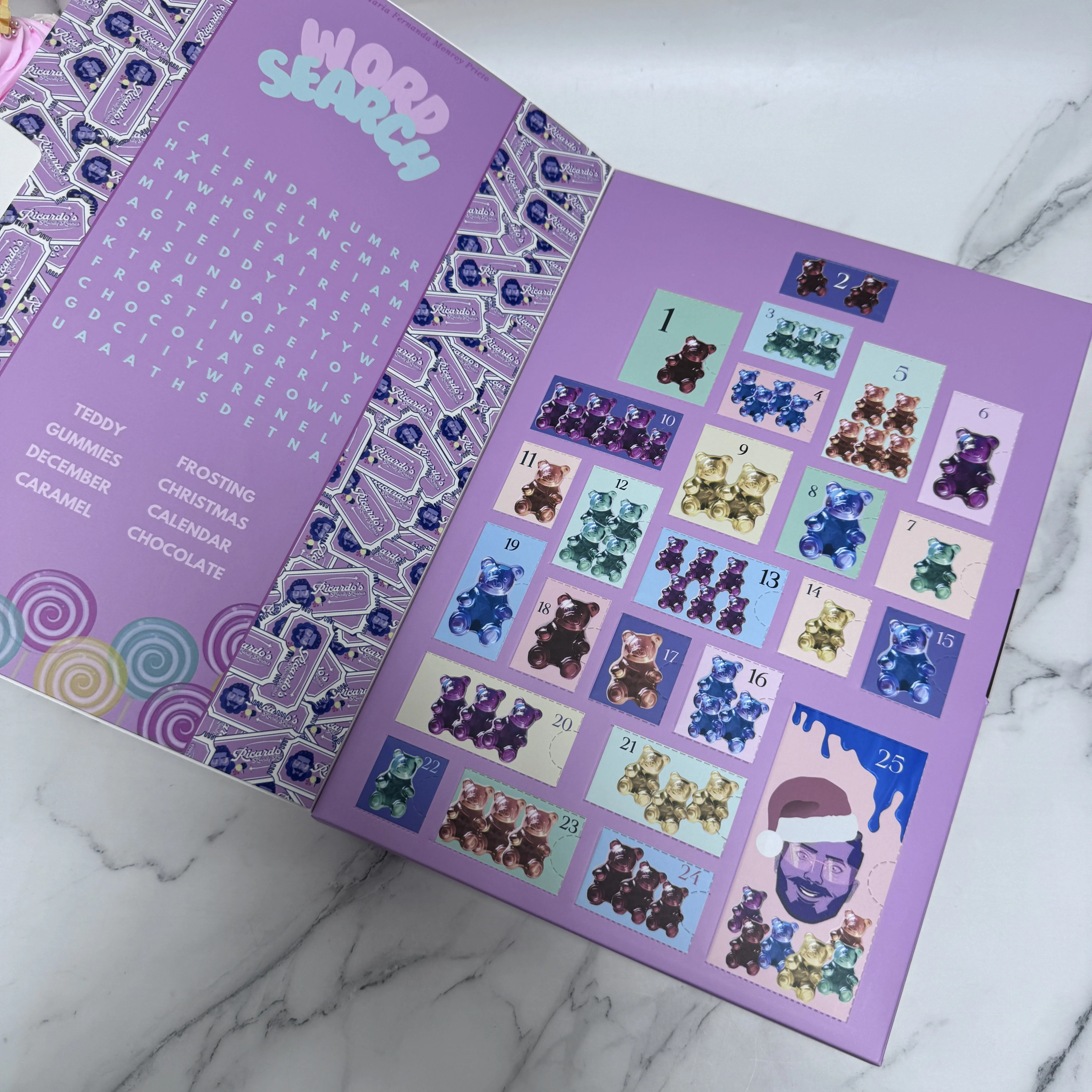 Custom Christmas Gift Packaging Advent Calendar Candies Mystery Box With 24 doors