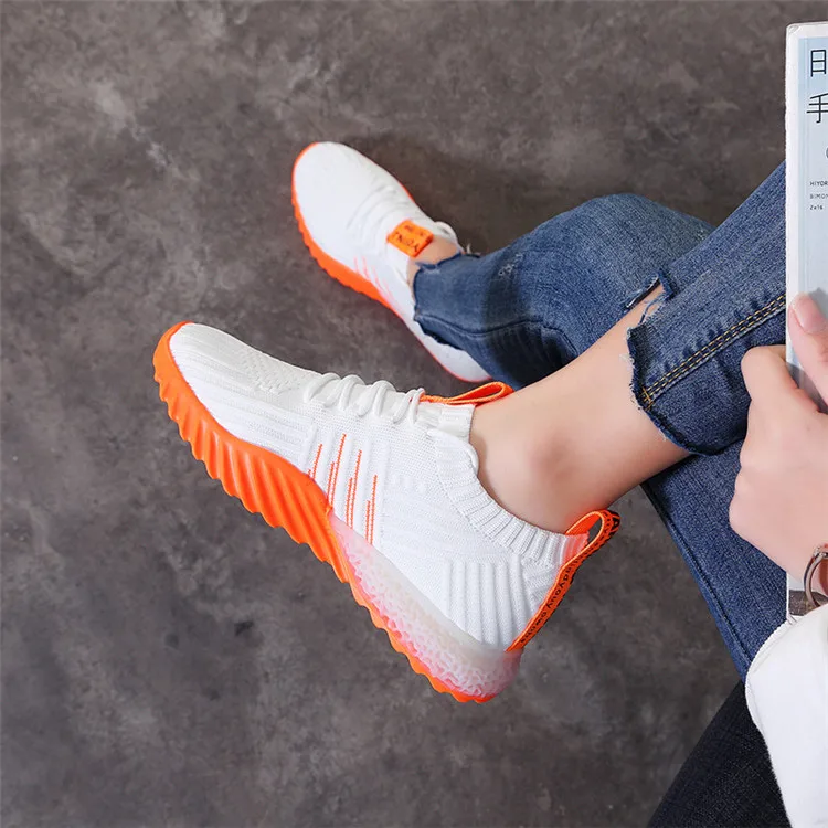 
LFZ-305 2021 Ladies Autumn Shoes Woven Fabric Mesh Fabric Wholesale Manufacturer Fashion Sneakers Women Sport Shoes 