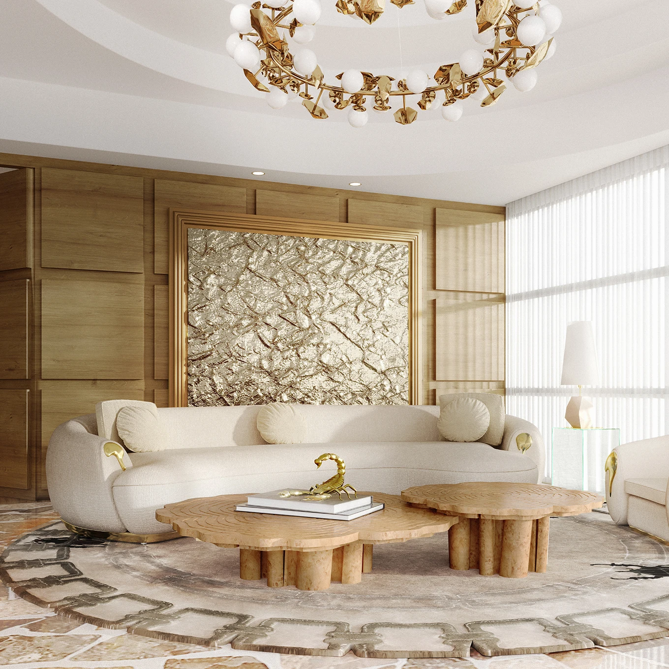 Modern Furniture Unique design Metal velvet Tufted Sectional fabric sofa Italian style  couch luxury furniture 4 seat sofa set