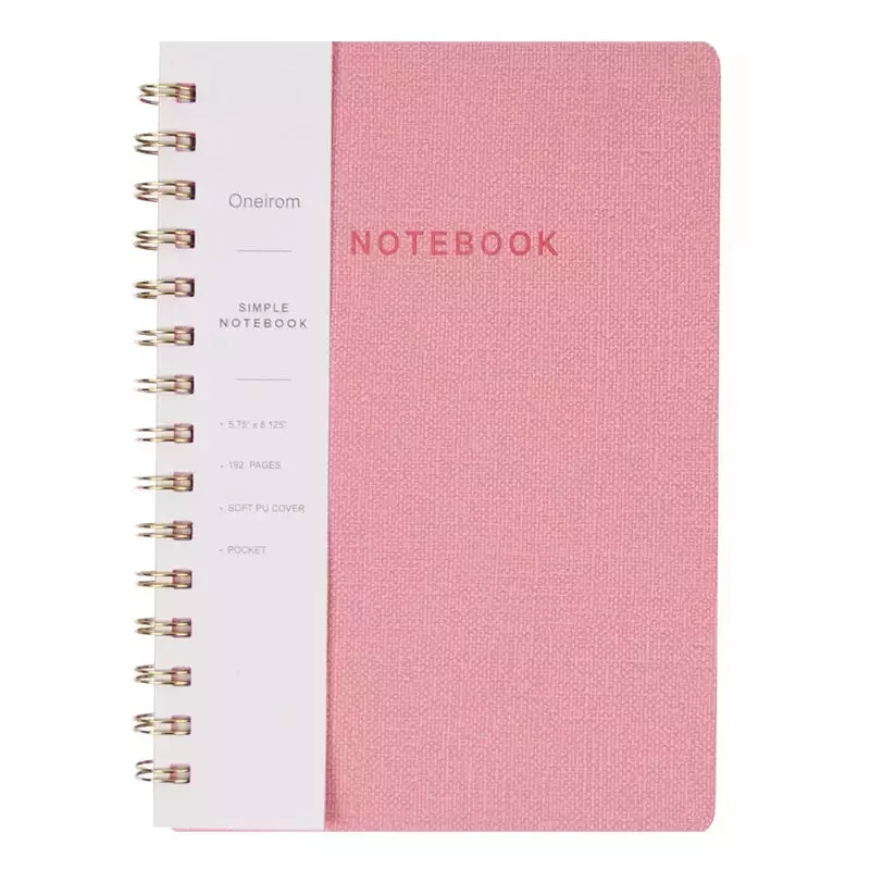 Custom Wholesale Office Necessity Wire-o Binding A5 Diary Fabric Pu Journal Leather Notebook