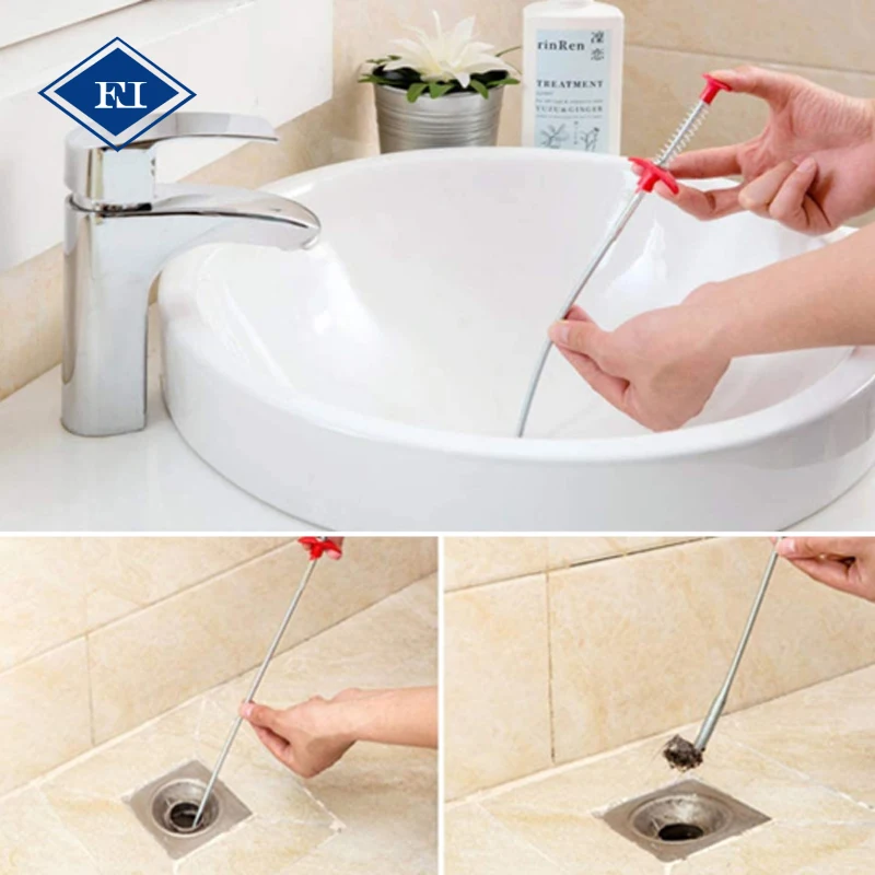 Drain Snake Cleaner Sticks Clog Remover Cleaning Tools Spring Pipe Dredging Flexible Pick Up Tool