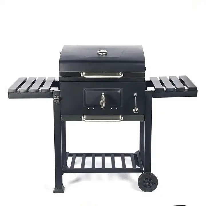 Carbon Steel Large Trolley Garden Party Backyard Outdoor Kitchen Barbecue Smoker Bbq Charcoal Grill For Bbq Outdoor
