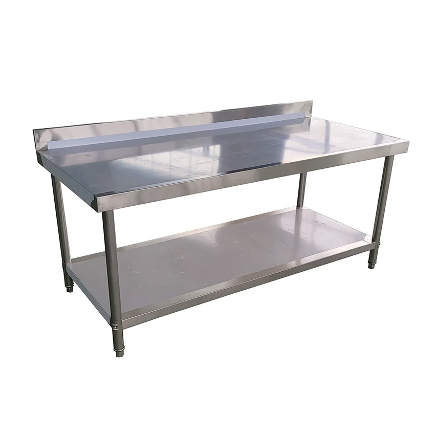 Customized 2133*914*914mm Stainless Steel wholesale working table with backsplash for Restaurant Kitchen Equipment Supplier