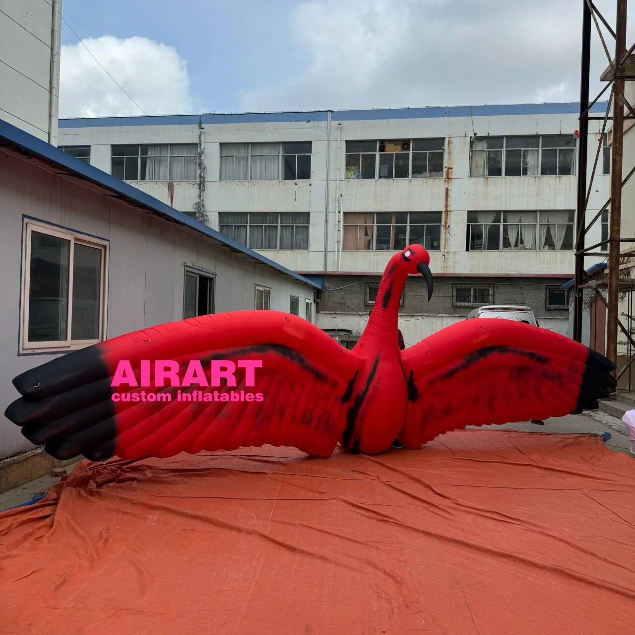 inflatable crane bird balloon,inflatable art animals hanging decor red-crowned crane inflatable cartoon