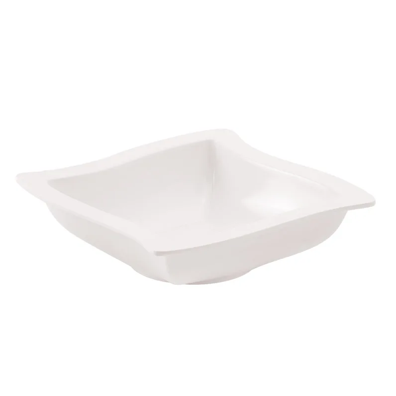 Twist Corner Soup Salad Plate Dish Wavy Edge Square Bowl 8.5 inch Deep Melamine Square Plate