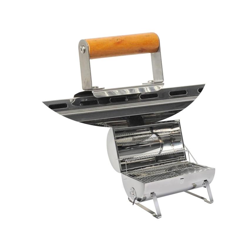 
OEM Factory Stainless Steel Portable Barrel Barbecue Grill Mobile Bbq Charcoal Twinscook Grill 
