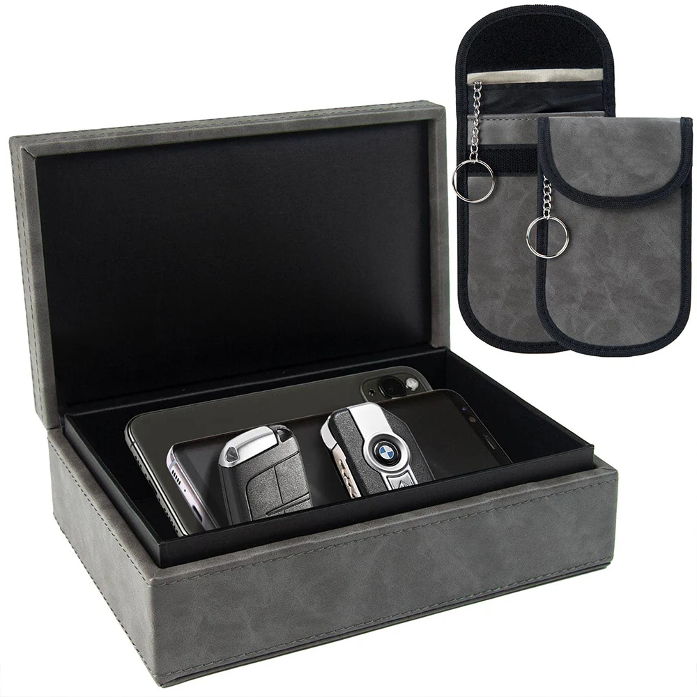 Factory wholesale Faraday Cage Key Fob Signal Blocker Faraday Key Fob Protector Faraday Pouch RFID Box for Car Keys