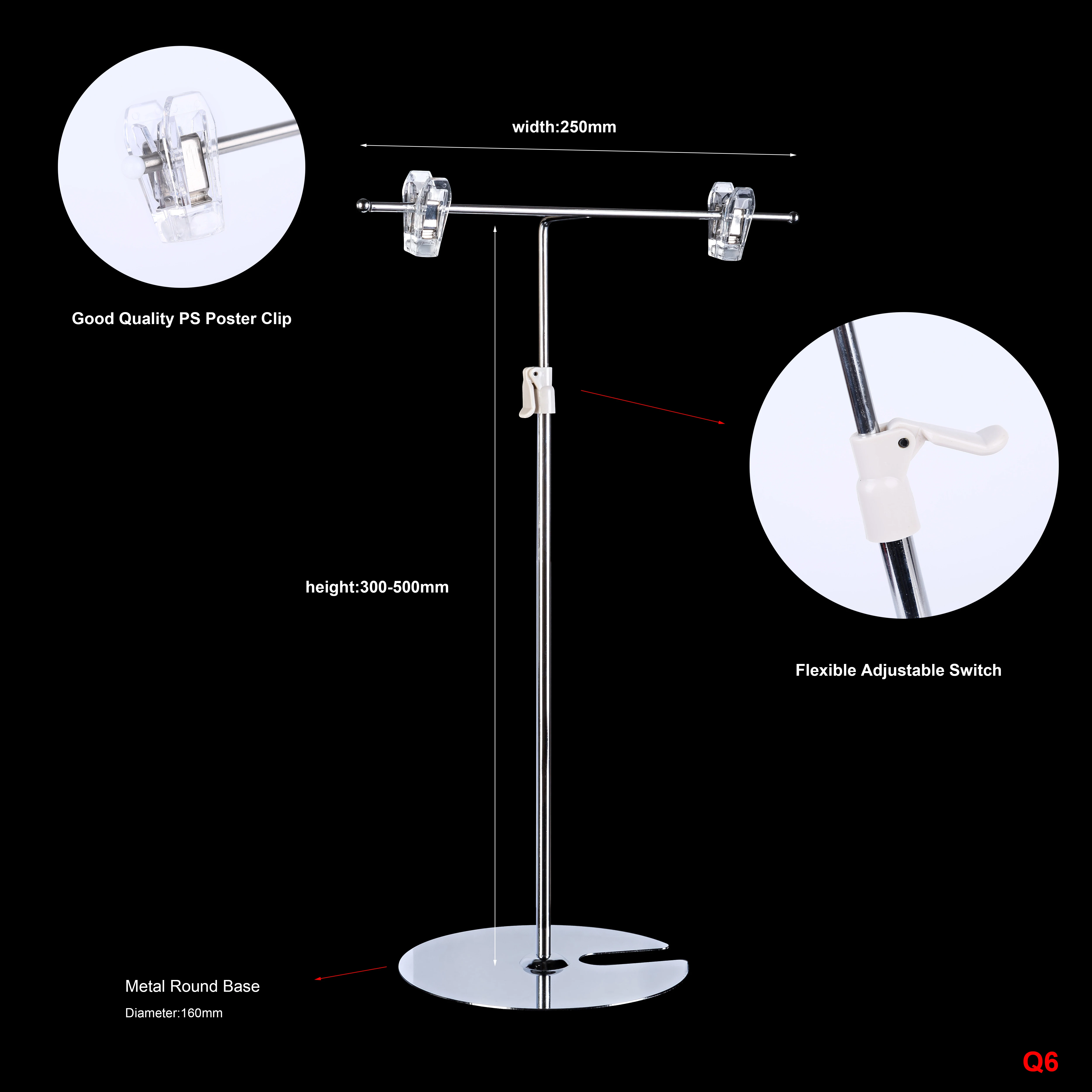 
metal sign holder stand/pop display table stand/store metal poster stand 