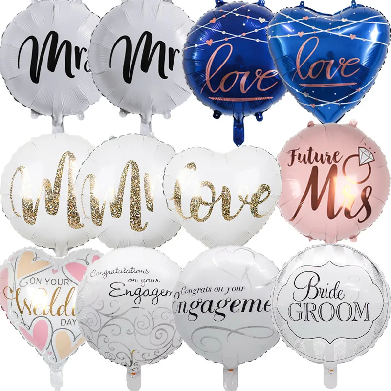 MRS Diamond ring aluminum film balloon flash gold love wedding wedding anniversary party balloon decoration