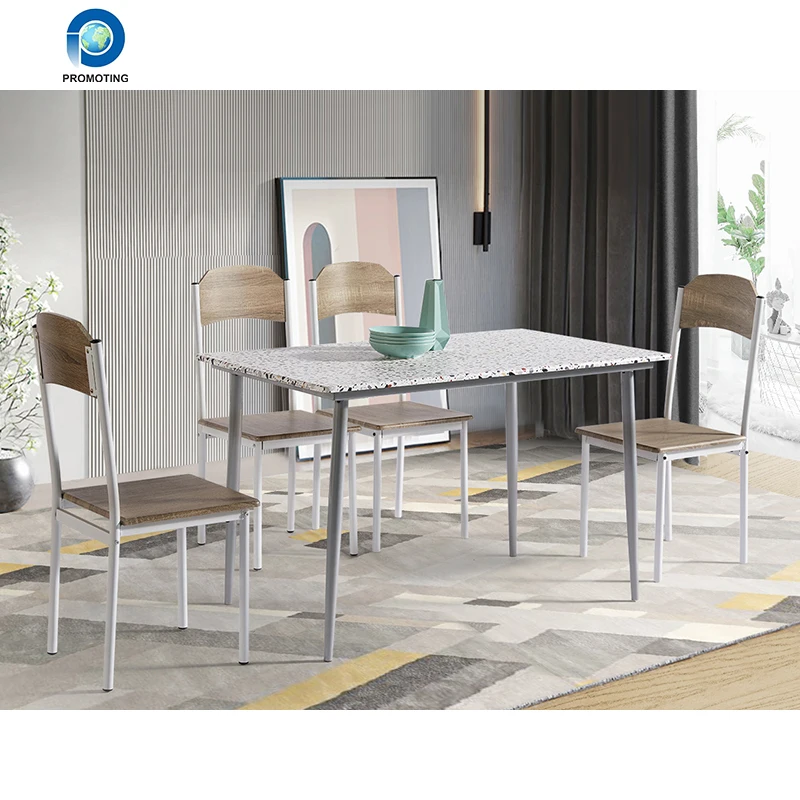 Factory wholesale new design modern wooden dining table set 4 seater