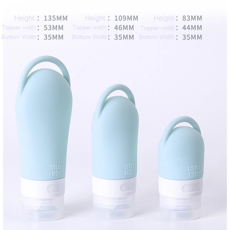  New Toiletries Containers Perfume Travel Bottles Set Leakproof Squeezable Silicone Bottle Kits with Hanging