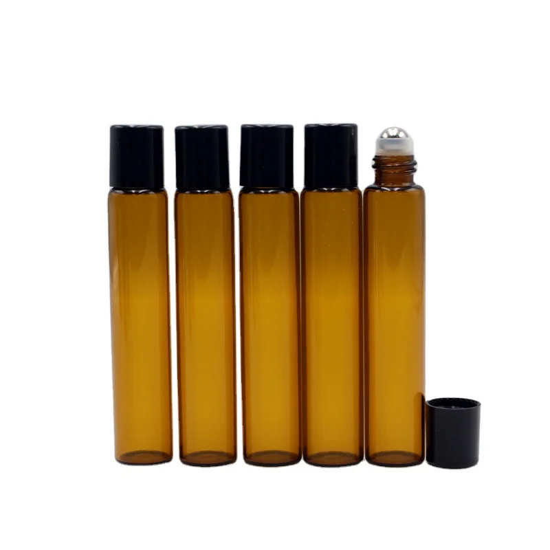 Amber Clear 5ml Roll On Glass Bottle with Rose Gold  Cap Roller Ball Container Applicator 1ml 2ml 3ml 5ml 8ml 10ml 15ml