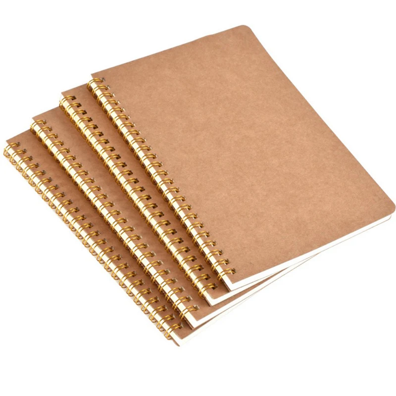 Wholesale School Supplies Kraft Brown  Cover Dotted Grid Lined Blank Subjects Journal Notebooks