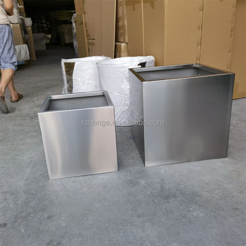 Garden supplies metal trough planter indoor extra large steel decorative bowl flower pots planters