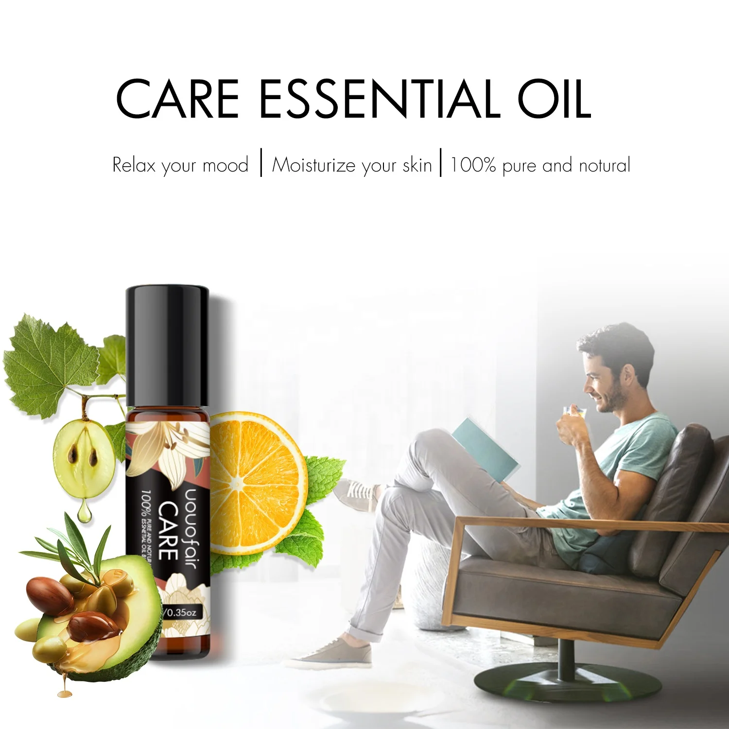 Low MOQ Custom Private Label Careful Roll On Blend Essential Oil Avocado Rose Flax Seed Grape Pure Organic Essential Oil