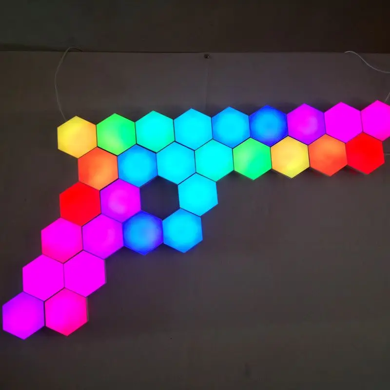 Hexagon Wall Light Smart Wall-Mounted Touch-Sensitive DIY Geometric Modular Assembled RGB led Lamps Used for Bedroom