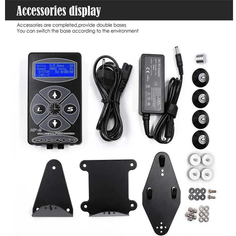 Tattoo Power Kit Professional Tattooing HP-2 Power Kit Intelligent Digital Dual LCD Tattoo Machine Gun Power Supply