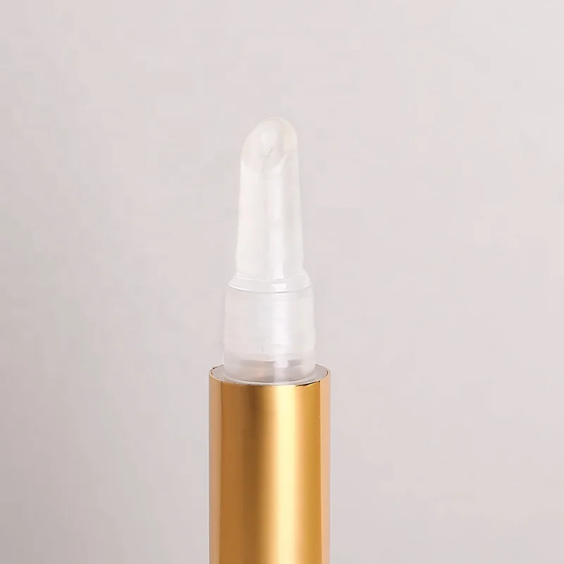 Gold 4ml Empty Cuticle Oil Pen Private Label Lip Oil Pen Container Cosmetic Tube Twist Pen with Brush
