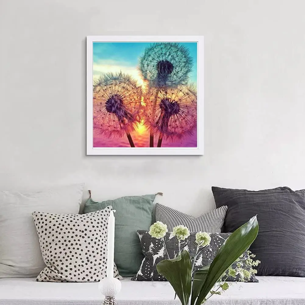 Meian Flower Full drill diy Diamond Embroidery Display Dandelion Picture Of Rhinestone Diamond Paintings Mosaic Home Decor Gift