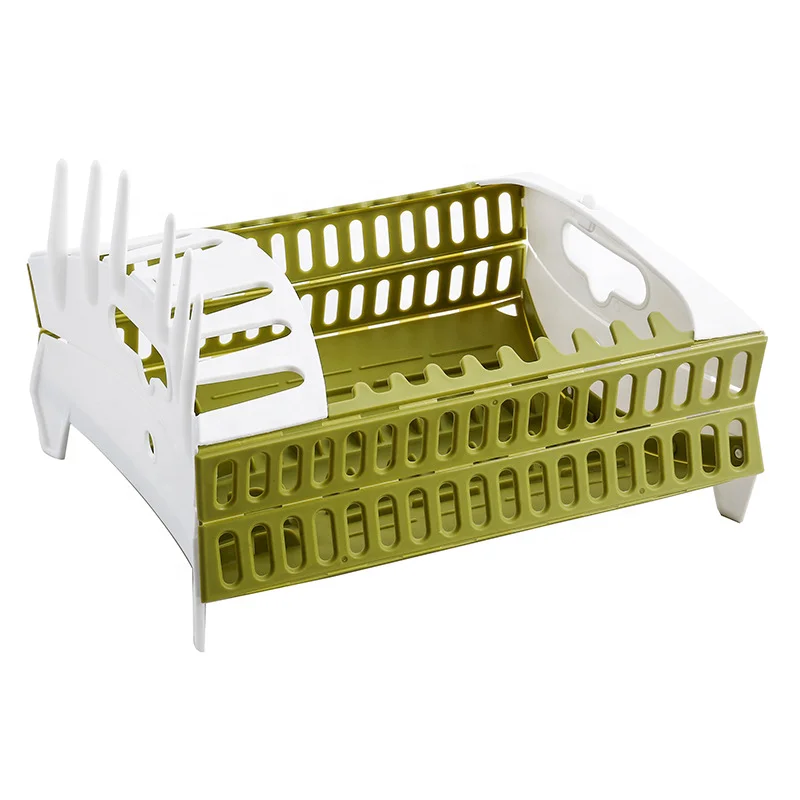 Dish Drying Rack Small Dish Rack with Tray Compact Dish Drainer for Kitchen Counter Cabinet
