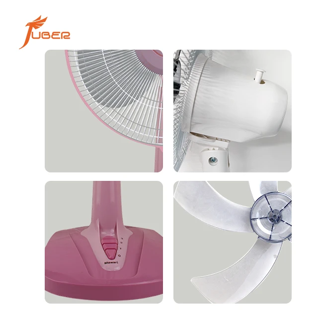Hot- Selling Quiemanicure table fans bladeless with exhaust fan 16 inch with white grill and five blades table stand fan