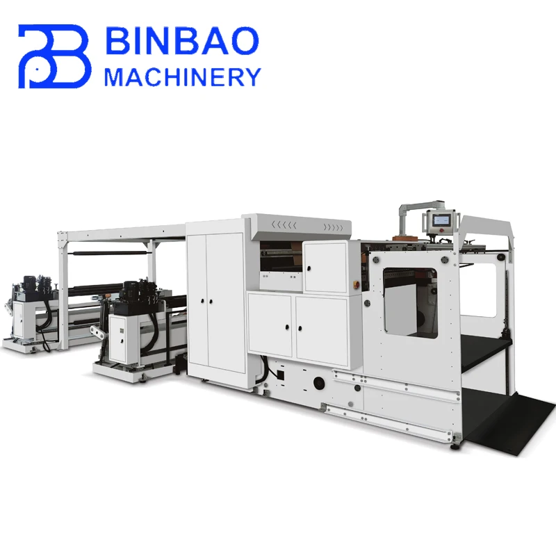 Two Rolls Feeding Paper Roll To Sheets Sheeter Cutter Machine For Making Paper Trays