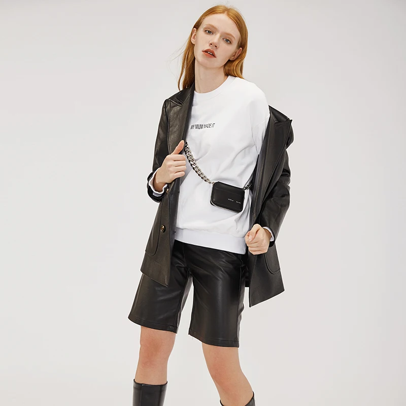 Настраиваемые винтажные верблюжьи минималистичные модные коричневые женские дизайнерские новейшие повседневные куртки из искусственной кожи Блейзер Пальто для женщин