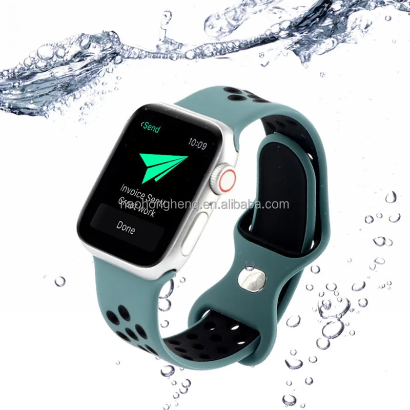 Dual Color 8 Buckle Silicon Watch Band for iWatch 38mm 40mm 41mm 42mm 44mm 45mm 49mm, For iWatch Two Tone Silicon Band