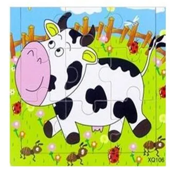 Educational 3D Cartoon Animals Wooden Jigsaw Puzzles Toys Kids Baby Games Toy Wood Puzzle Children Intelligence Development Toys