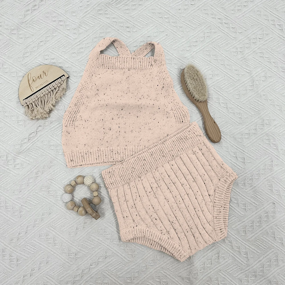 Boutique Newborn Baby Clothing Gift Set Thickened Knit Girl Baby Romper