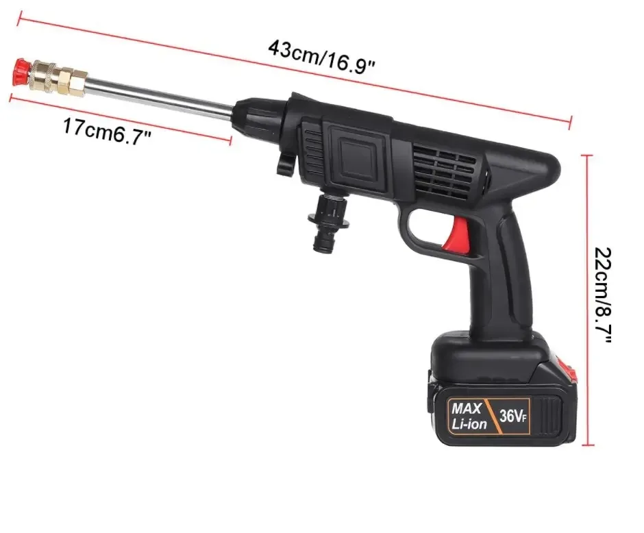 Battery-free Wireless High Pressure Car Washer 20000mah Sprayer Steam Wash Gun Supplies Cleaning car washing water gun set