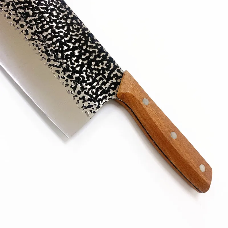Factory Kitchen Knives Forged Meat Cutter Wooden Handle Chopper Knife Stainless Steel Knife 7 inch