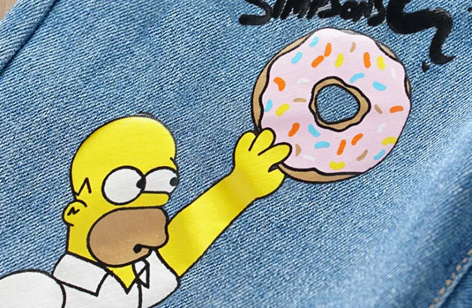 
2021 New Arrival Chic Design Wholesale Custom Cartoon Jeans Kids Jeans Pants For Girl 