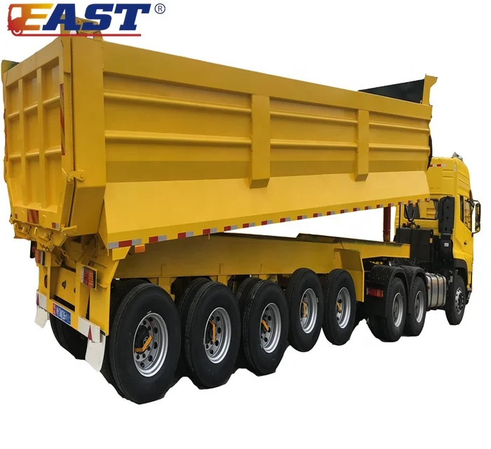 EAST Heavy duty 40ft 5 axle 100 ton 150 tons 200t stone transportation utility tilt equipment dump semi trailer