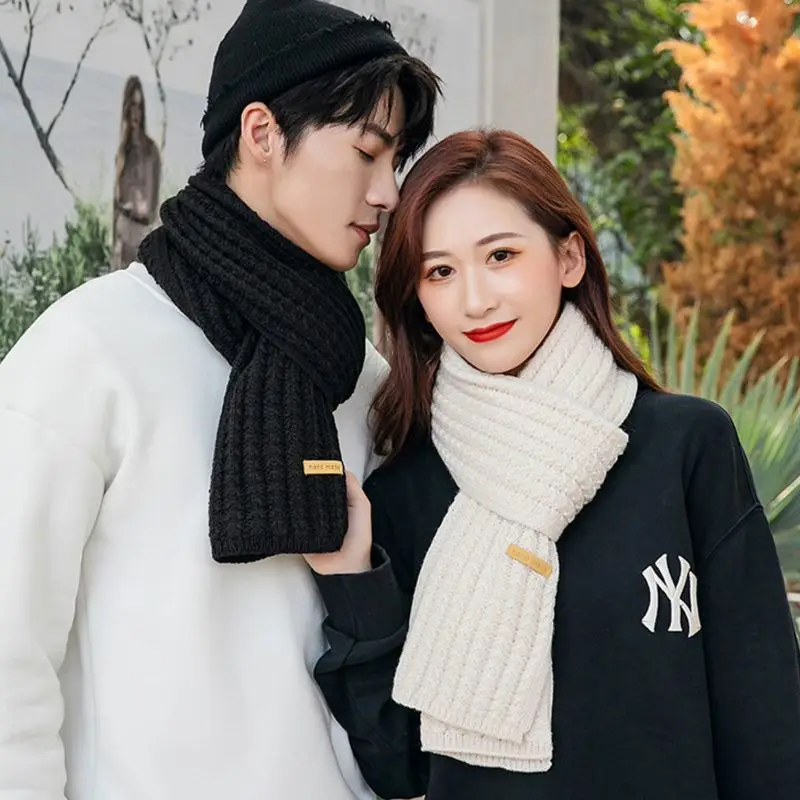 Winter Scarf Couple Thick Knitted Men Women Scarf Warm Fashion High Quality Hand Made Scarf For Men Women