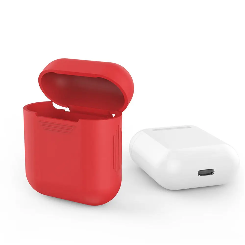 Силиконовые наушники чехол Защитная пленка для Apple AirPods Беспроводные с микрофоном Air стручки шкуры
