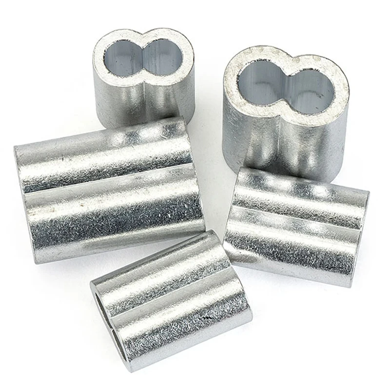 Wire Rope Fixed Sleeve Pressed Oval Aluminum Clip ConnectoWire Rope Fixed Aluminum Sleeve Pressed Oval Aluminum Clip Co