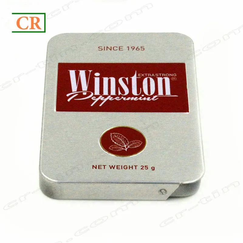 
Metallic Gold Color Child Resistant Slide Tin Case For Mints Packaging 