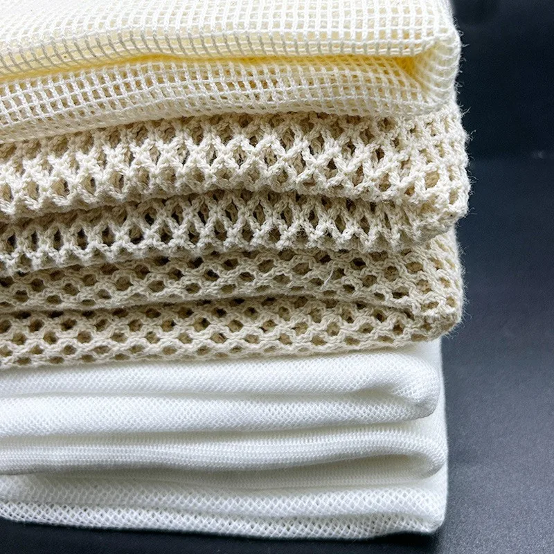Wholesale Organic Cotton Air Mesh Fabric 45 to 360gsm for Shapewear Corset Shirt Bag Curtain Soft for Girls