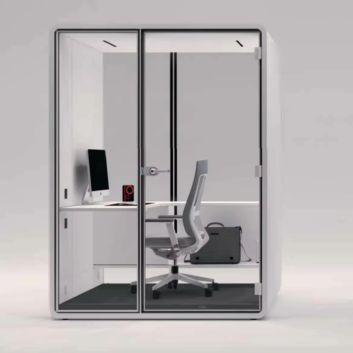 Modular Shared Privacy Acoustic Mobile Movable Silence Soundproof Phone Booth 2 Persons The Office Pod